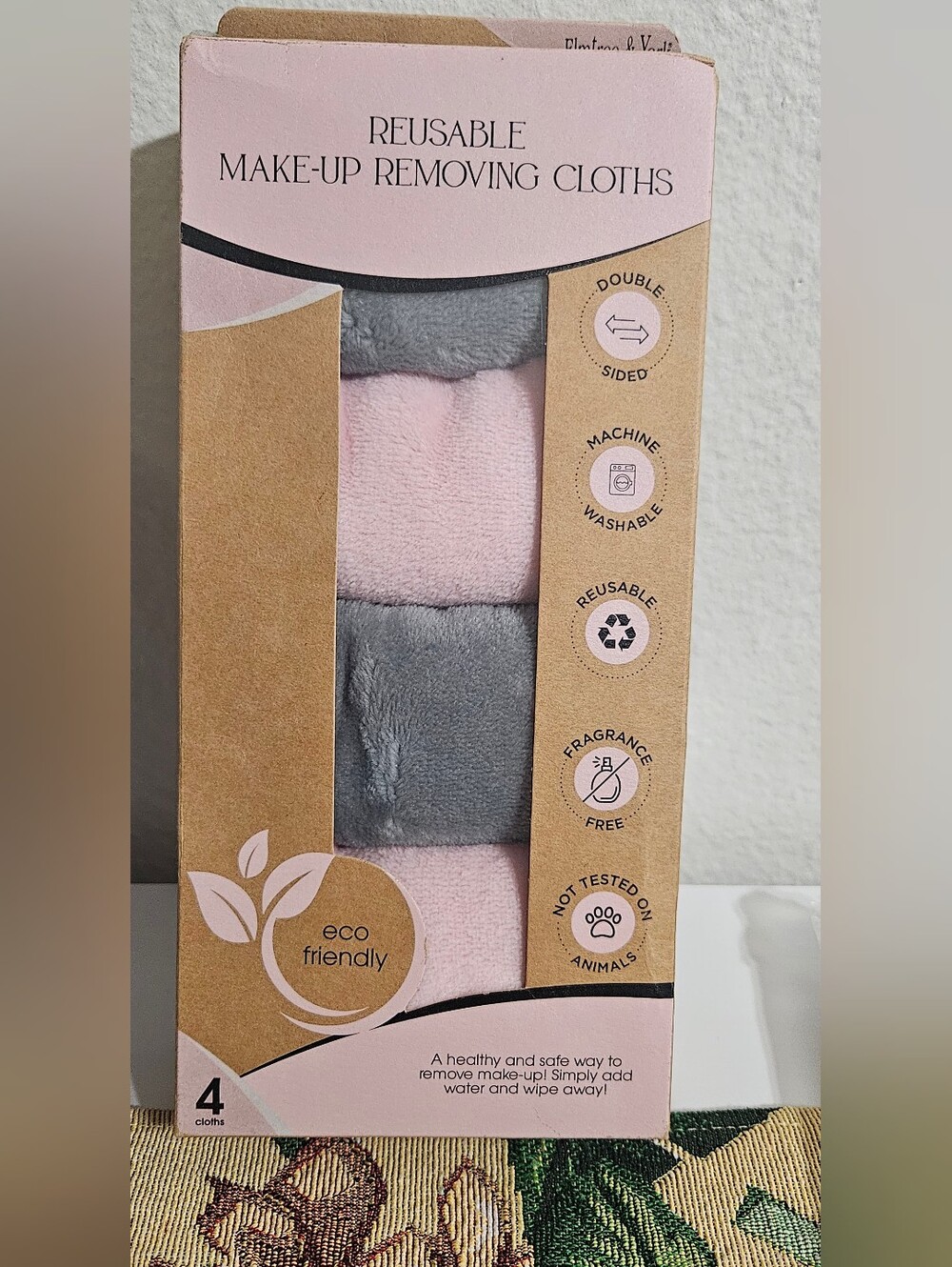 Reusable Pink & Gray Make-Up Removing Cloths - Eco Friendly